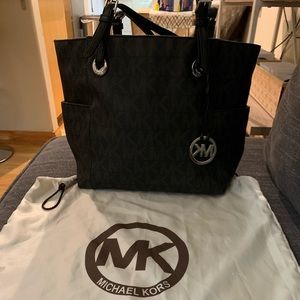 Black Michael Kors Leather Tote Bag